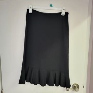 Jacob Vintage Black A-Line Skirt with Ruffle Hem